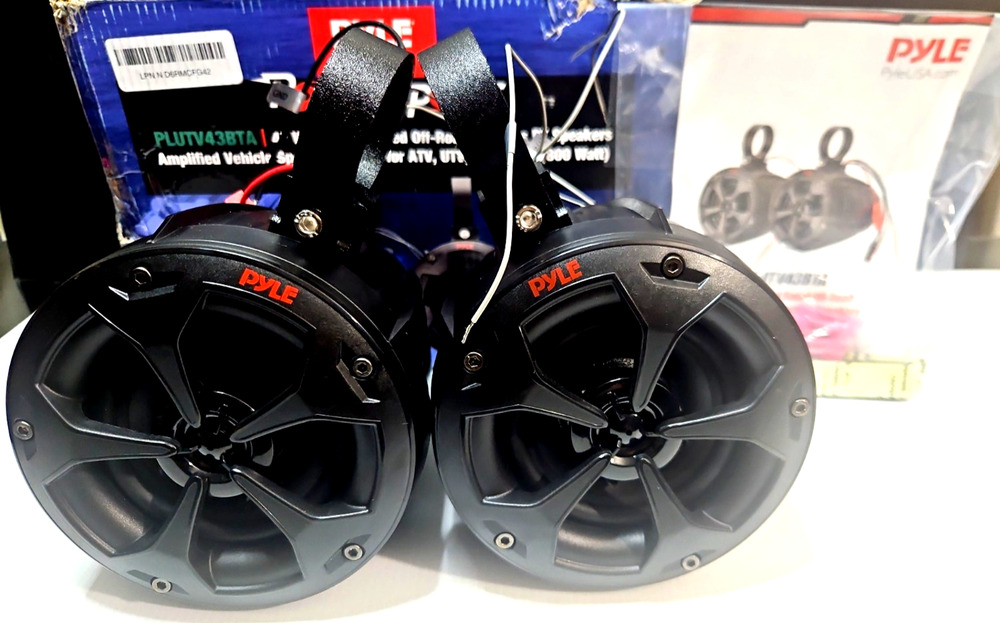 Pyle PLUTV43BTA 4" Bluetooth ATV UTV Off-Road Speakers 800W Waterproof 12V